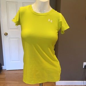 Under Armour Fitted Heat Gear Yellow T-Shirt